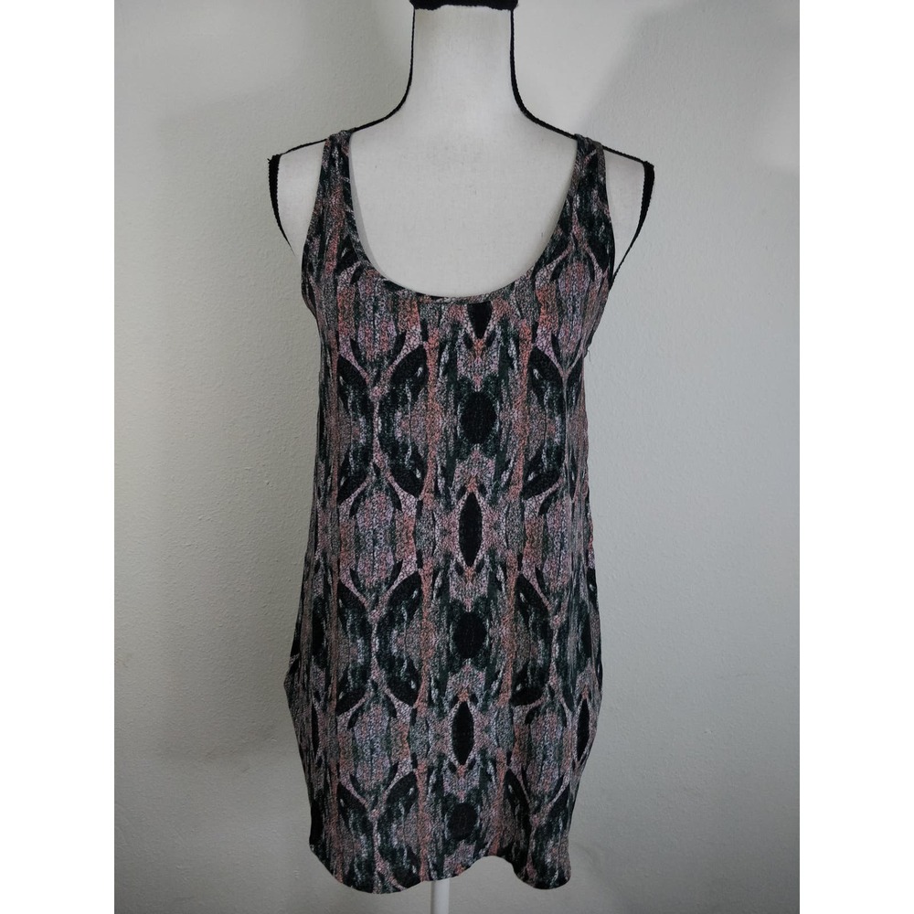 3/$20 BP. Purple Geometric Print Boho Pink Green Tank Top Tunic Dress Size S - Picture 1 of 10